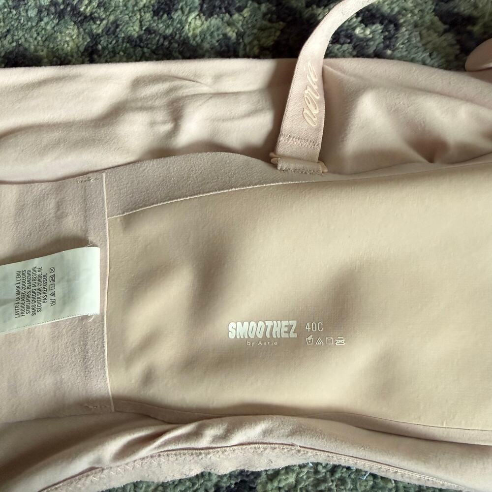 Aerie SMOOTHEZ Wired Bra-Ish Bralette Pale Nude Colored Size 40C - Picture 6 of 10